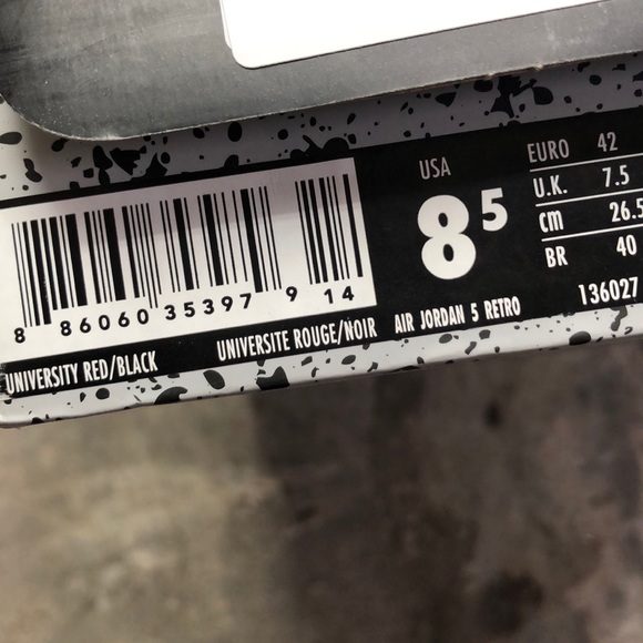 2017 JORDAN RETRO 5 RED SUEDE 8.5 (USED) - Picture 6 of 6